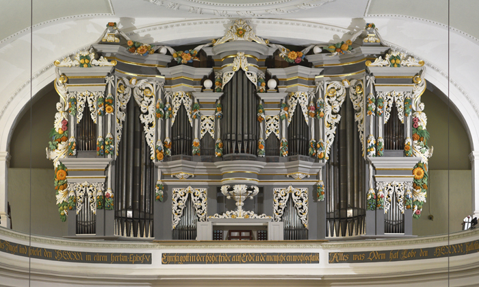 Restaurierter Orgelprospekt Strobel-Orgel Bad Frankenhausen